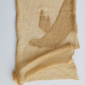 Long Multi-Textured Hand-Knit Scarf, New